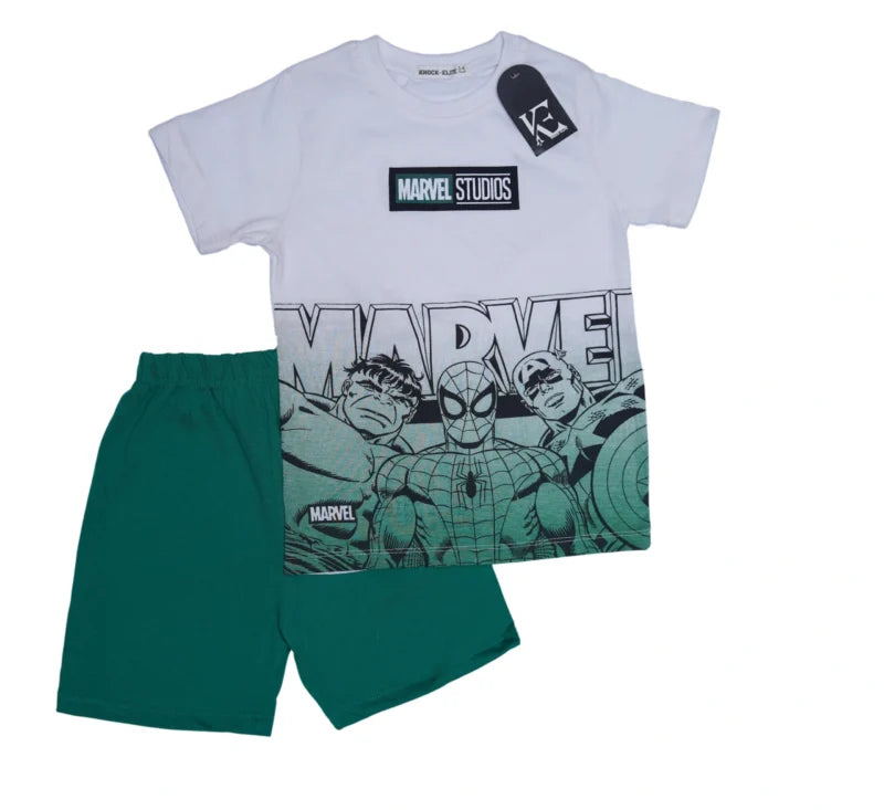 Baby Boy Summer Clothe – Print Marvel T-shirt & short