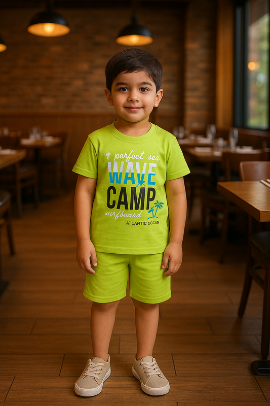 Toddler Bright Wave Outfit – Lime Green