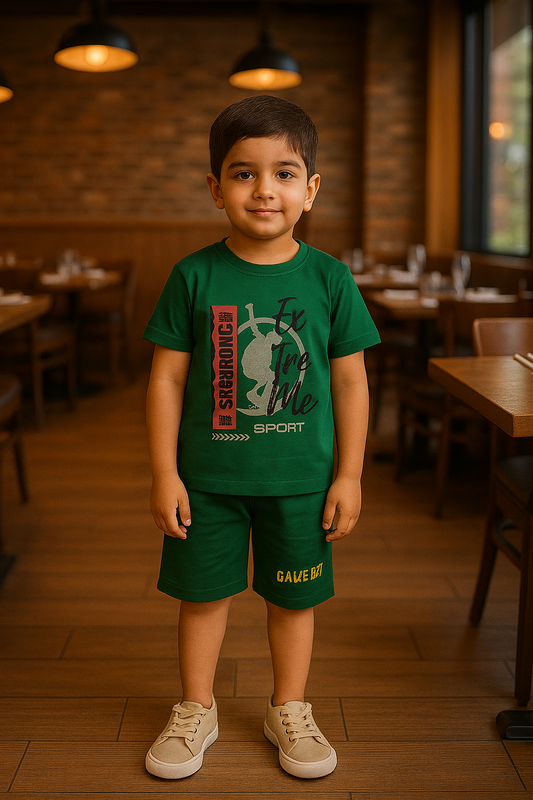 Baby Boy Clothes Extreme Skateboarding - Green Summer Set"