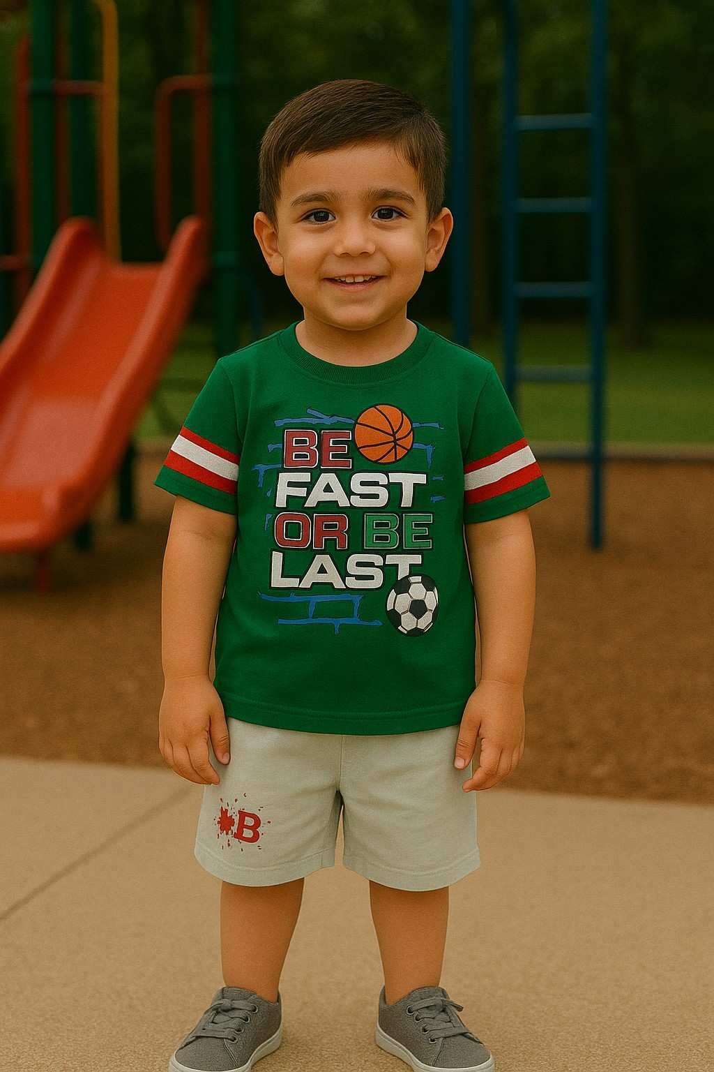 "Baby Boy Racer Champ – Green Sports Summer Set"