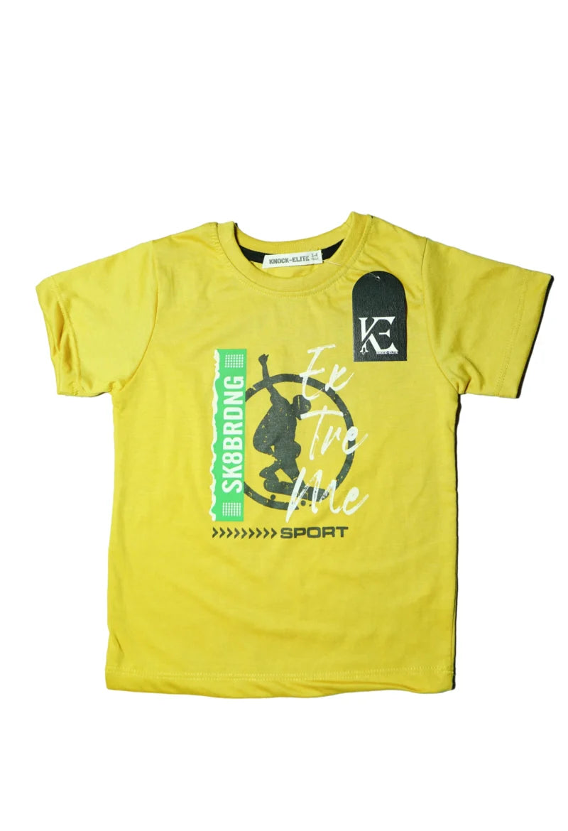 Baby Boy Clothes Extreme Skateboarding - Yellow Summer Set