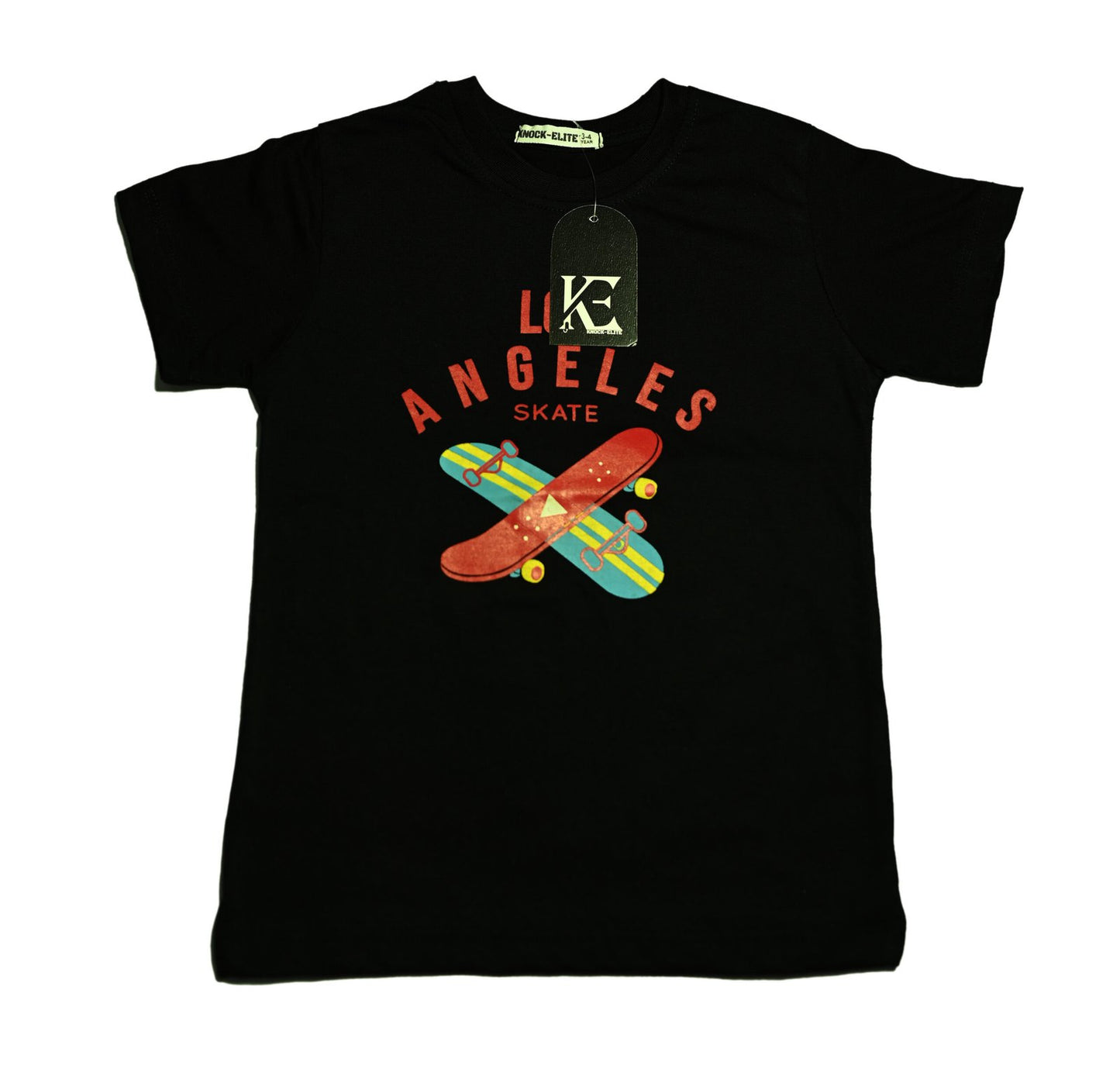 Kids Wear Los Angeles Suit-Black Red T-shirt & Red Short