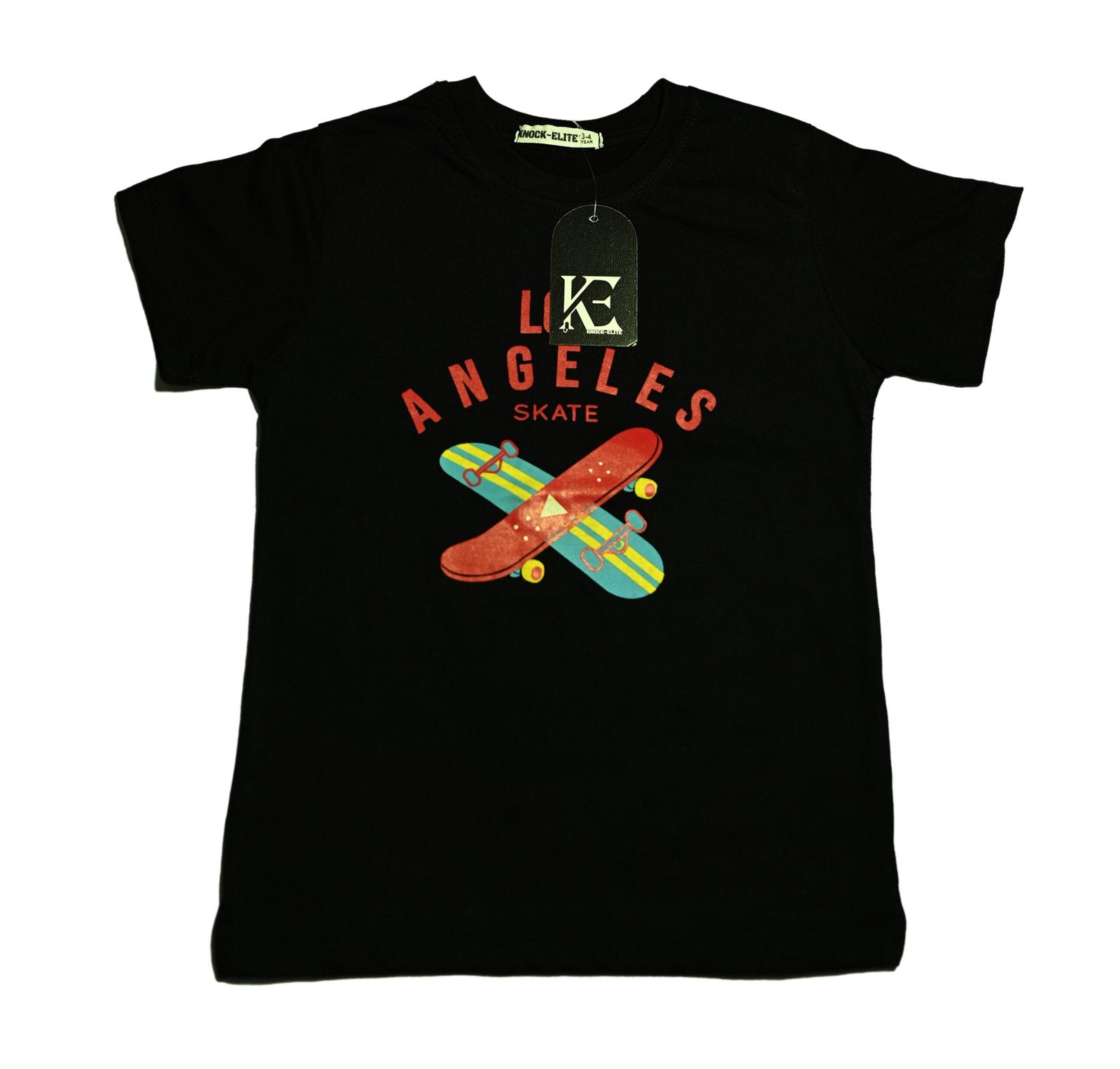Kids Wear Los Angeles Suit-Black Red T-shirt & Red Short