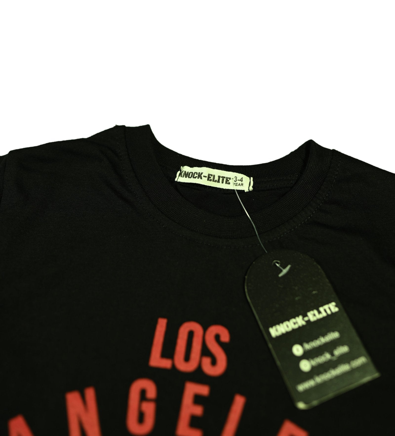 Kids Wear Los Angeles Suit-Black Red T-shirt & Red Short