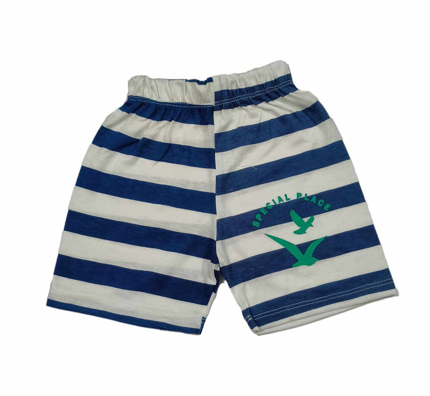 Knock Elite: Trendy Kids Fashion Weekend Tee & Blue Stripe Shorts Set