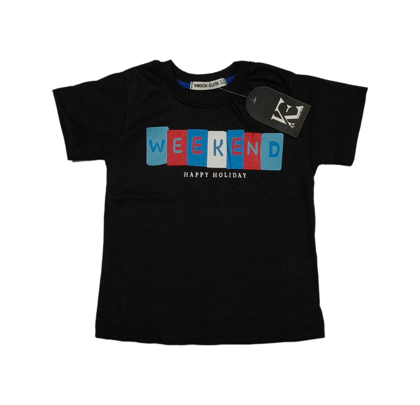 Knock Elite: Kids Fashion Weekend Tee & Blue Stripe Shorts Set