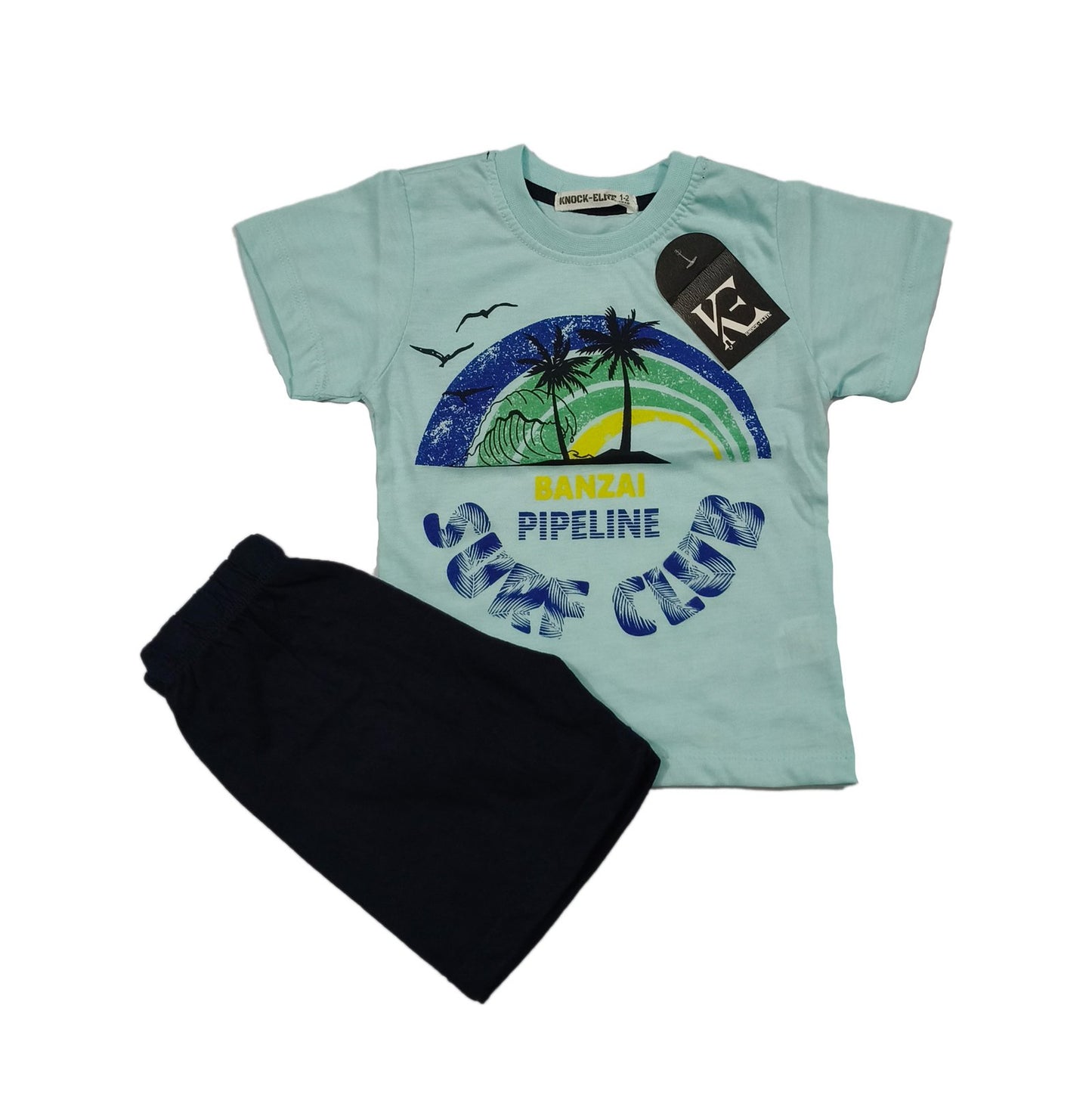 Baby Boy Summer Outfit | Surf Club T-Shirt & Shorts Set for Kids