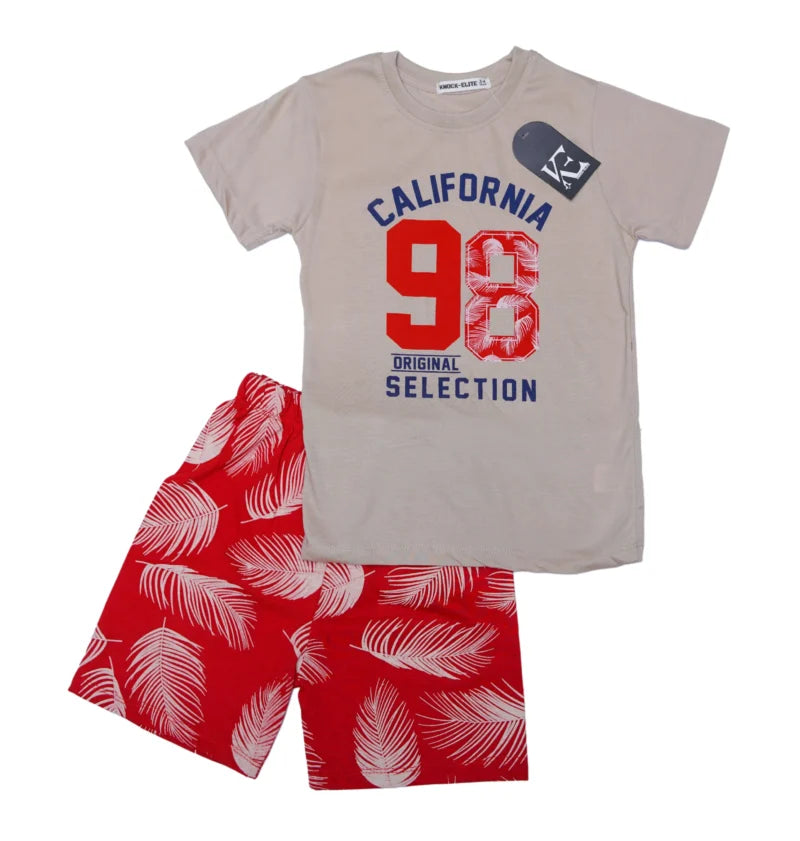 Summer Collection California 98 Print T-shirt & Short for Boys