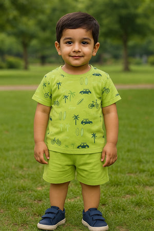 Kids Fashion – Little Explorer Green Summer Set