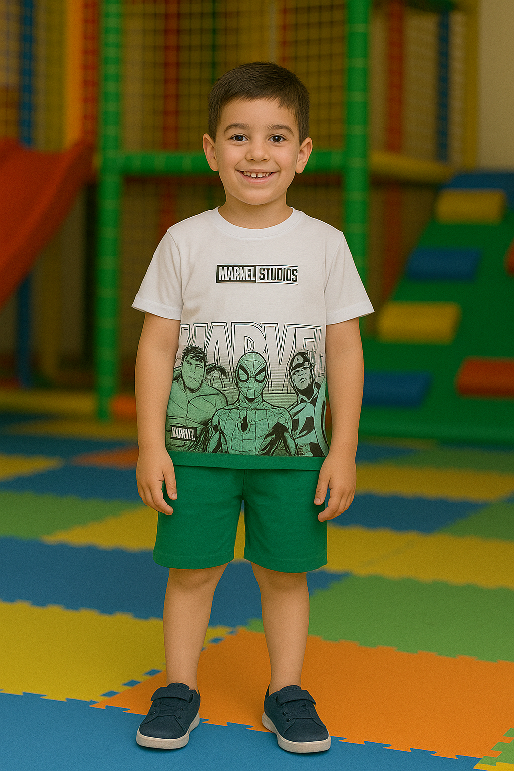 Baby Boy Summer Clothe – Print Marvel T-shirt & short