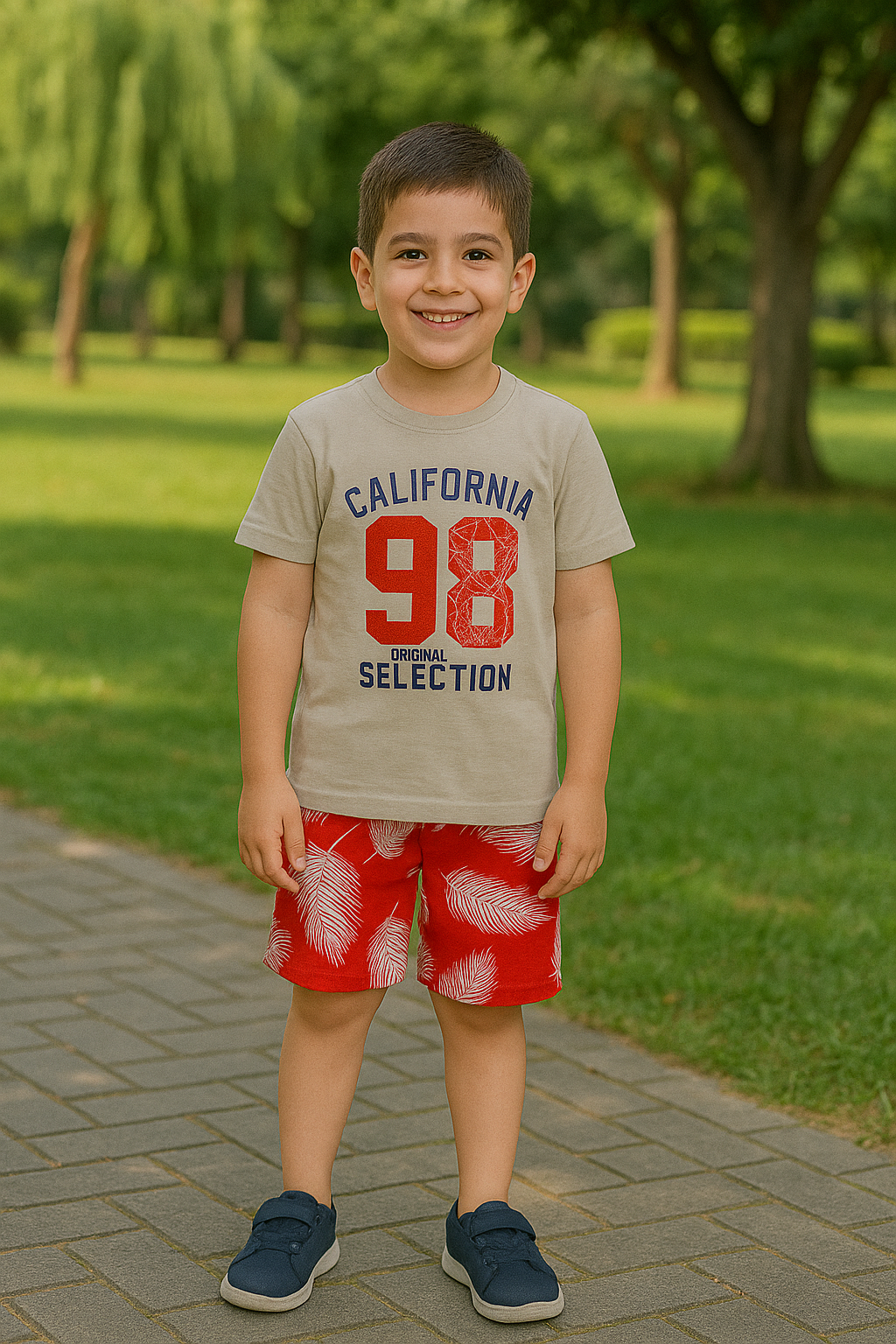 Summer Collection California 98 Print T-shirt & Short for Boys