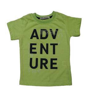 Knock Elite Kids Adventure Outfit – Green Adventure T-Shirt & Black Shorts Set (Boys Summer Dress)