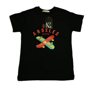 Kids Wear Los Angeles Suit-Black Red T-shirt & Red Short