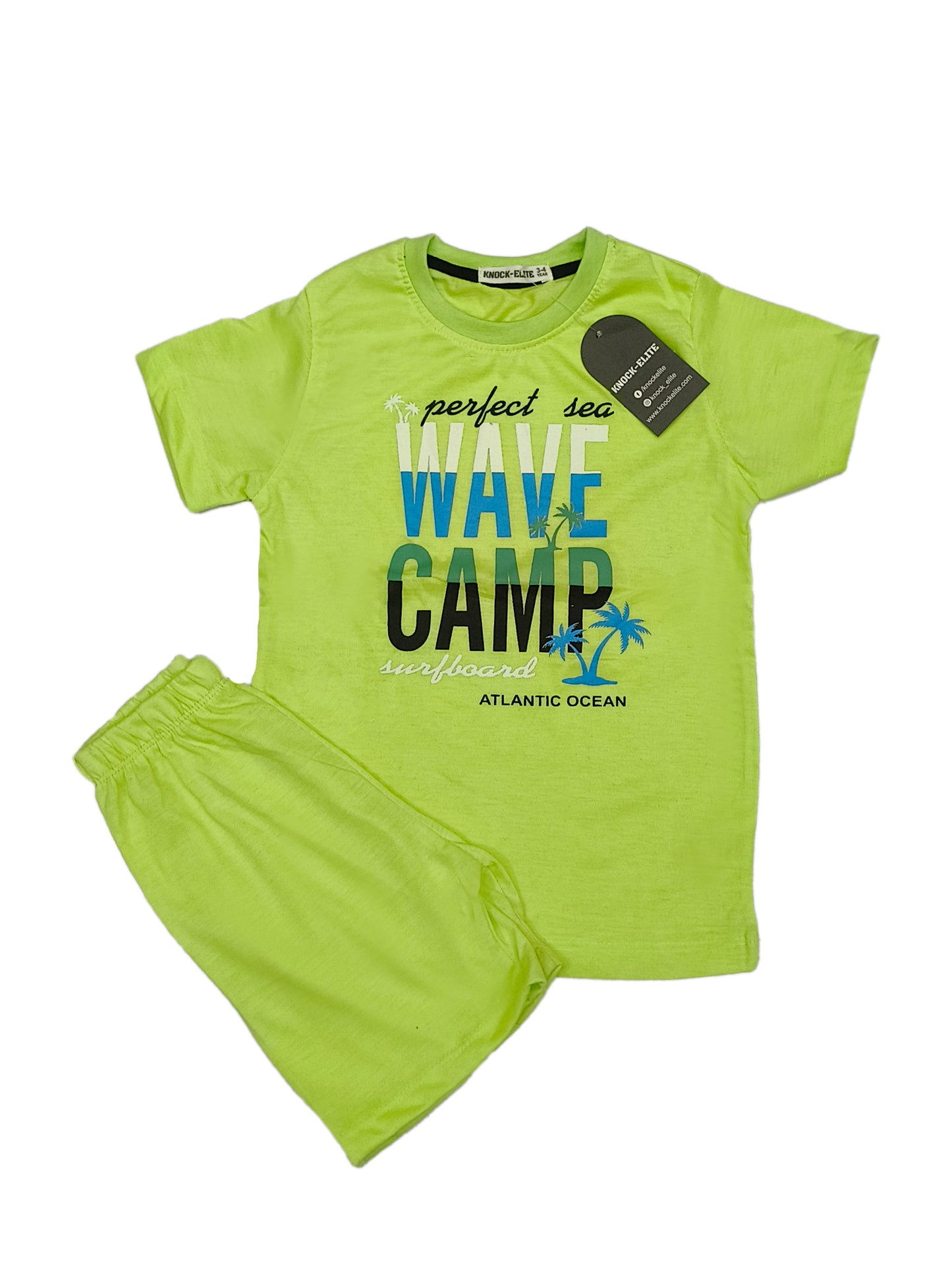 Toddler Bright Wave Outfit – Lime Green