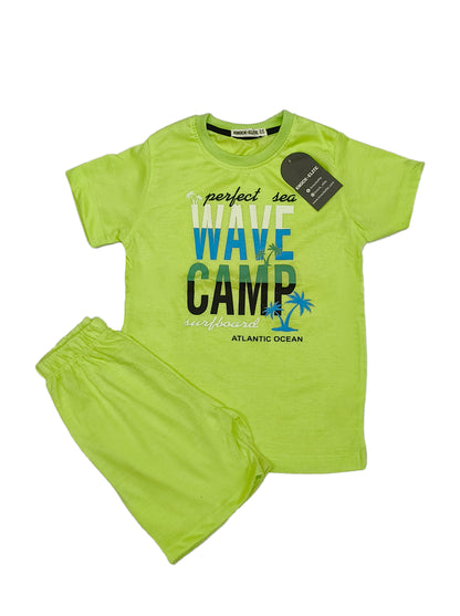 Toddler Bright Wave Outfit – Lime Green