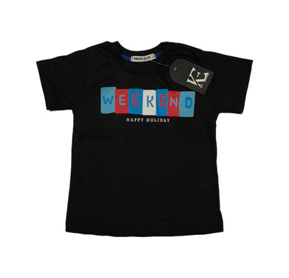 Knock Elite: Kids Fashion Weekend Tee & Blue Stripe Shorts Set